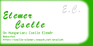 elemer cselle business card
